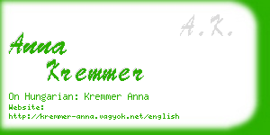 anna kremmer business card